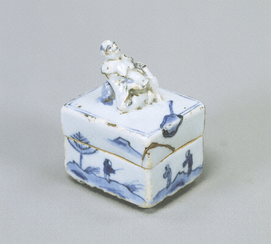 古染付台布袋香合