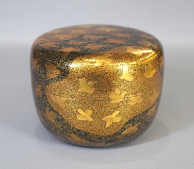前端雅峯造　時代棗写 千鳥蒔絵平棗