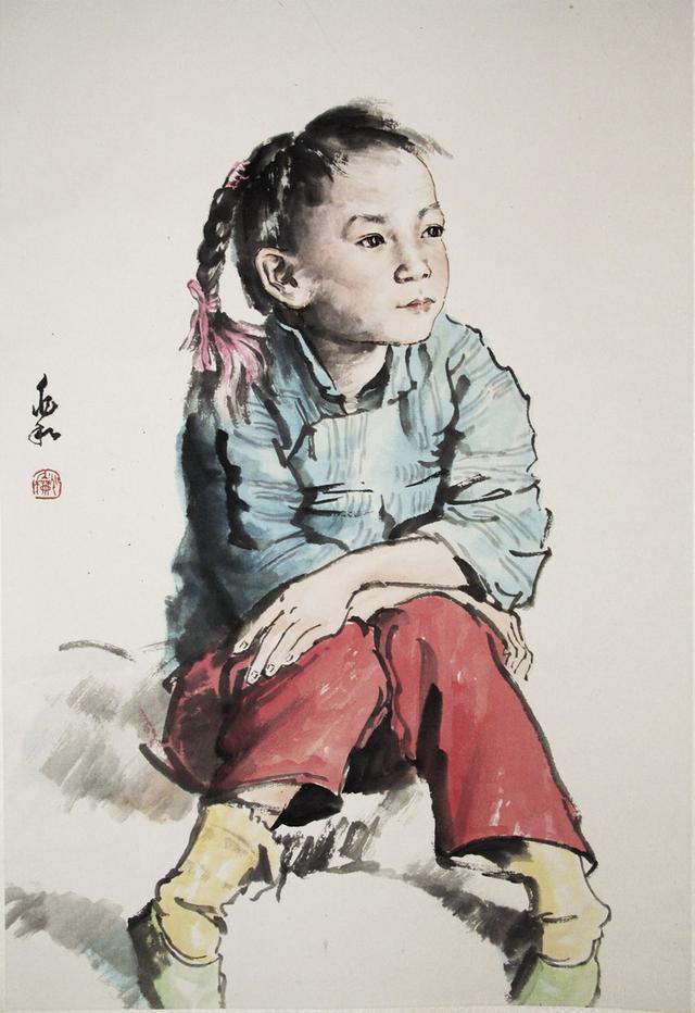 蒋兆和　少女の図